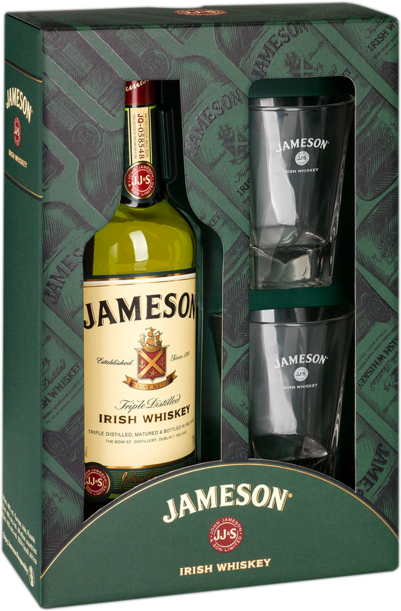 Виски Jameson, in gift box with 2 glasses, 0.7 л. купить Джемесон, в п ...