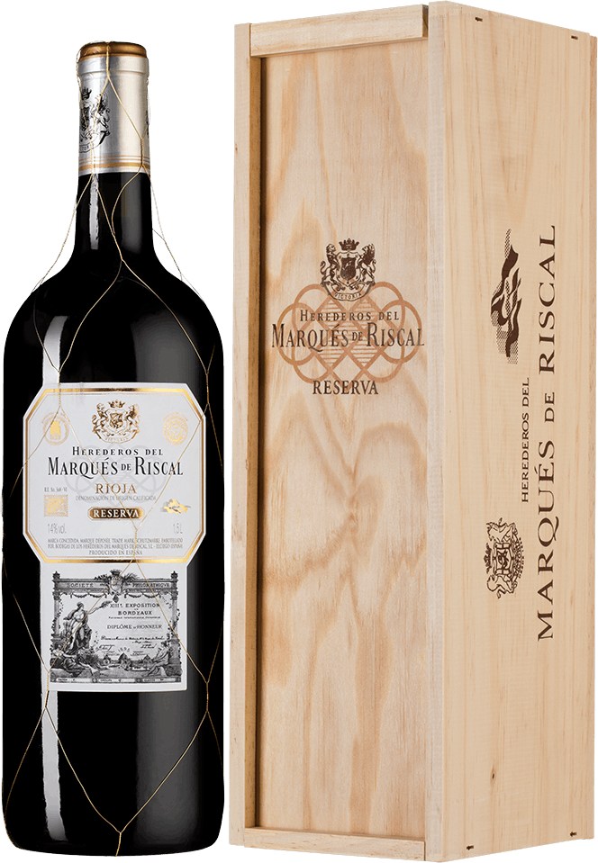 Вино Herederos del Marques de Riscal, Reserva, Rioja, 2017, in wooden box, 1.5 л. купить вино в Вино Herederos del Marques de Riscal, Reserva, Rioja, 2017, in wooden box, 1.5 л. купить вино в